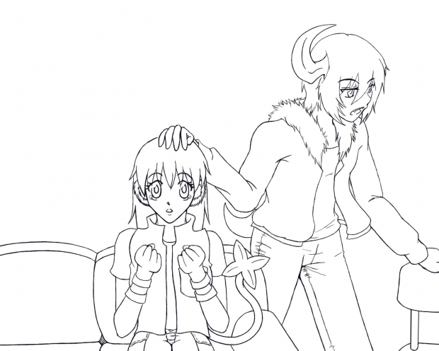 Abbie and Luixa (lineart)