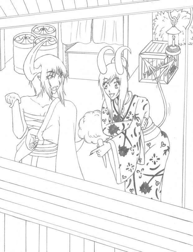 Abs & Hoom at the Festival (Lineart)