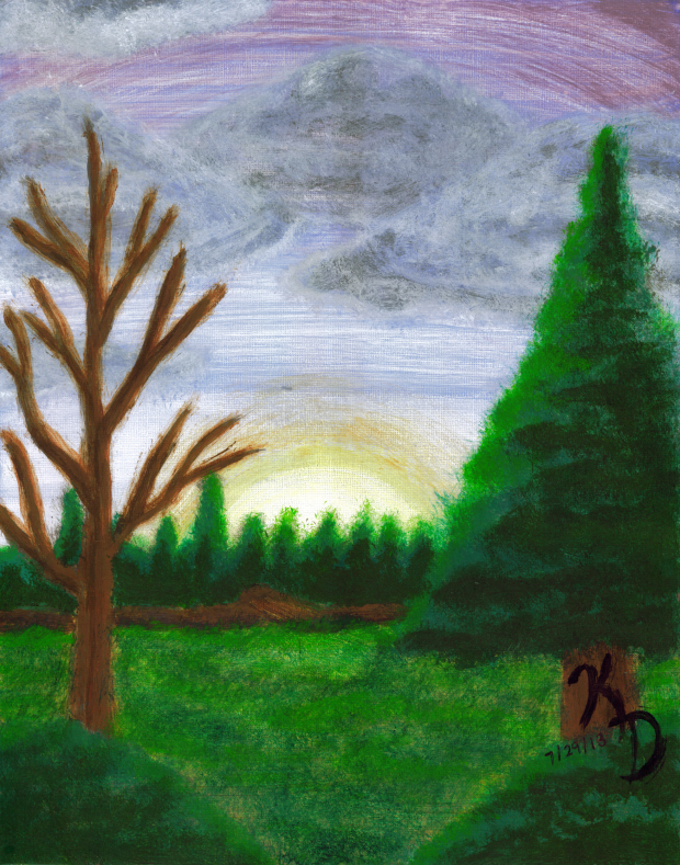 Sunset Pines (Acrylic)
