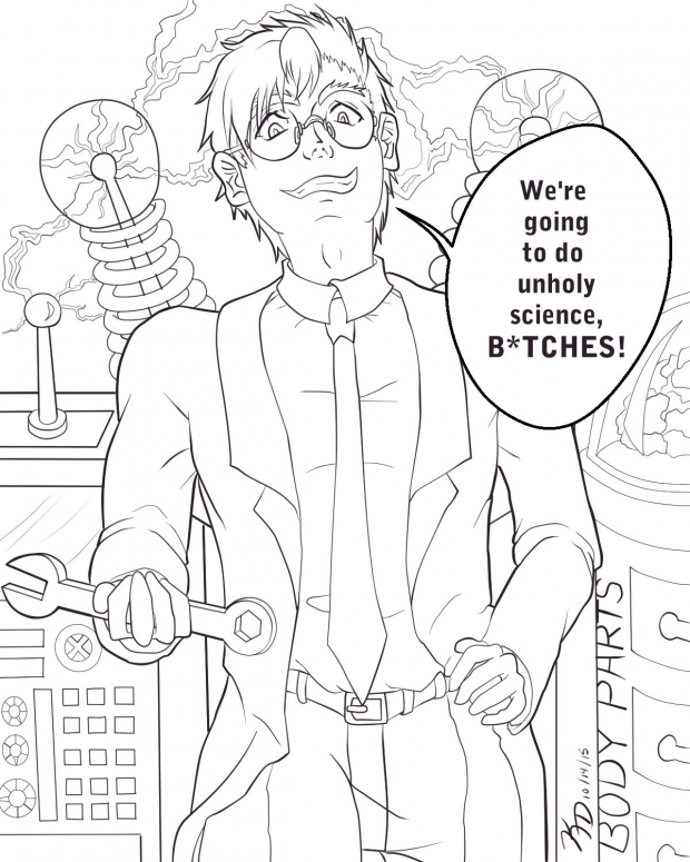 Drawlloween 2015 - Day 13: Frankenstein