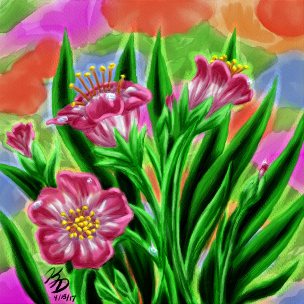 Watercolor-Acrylic Bouquet