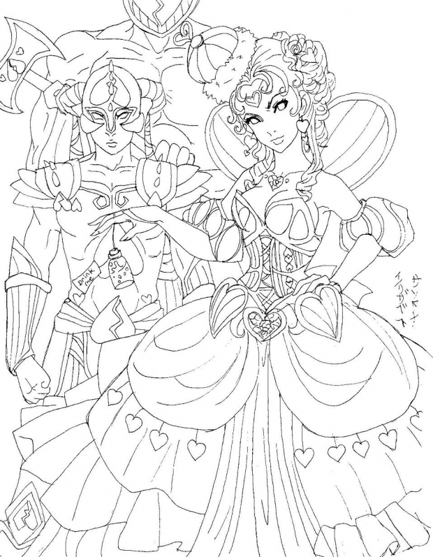 Queen of hearts : lineart