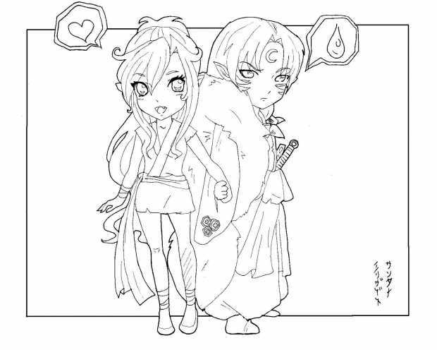 chibi love :lineart
