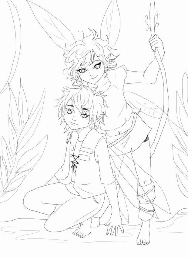 Tatl and Tael lineart