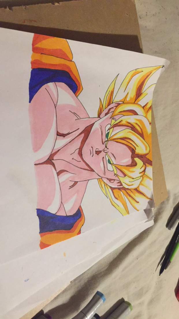 Goku in copic markers goku