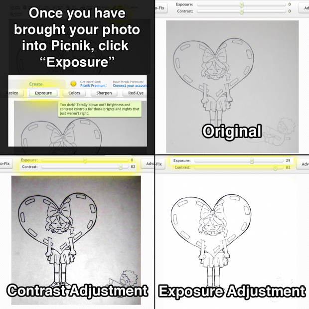 Fixing lineart in Picnik