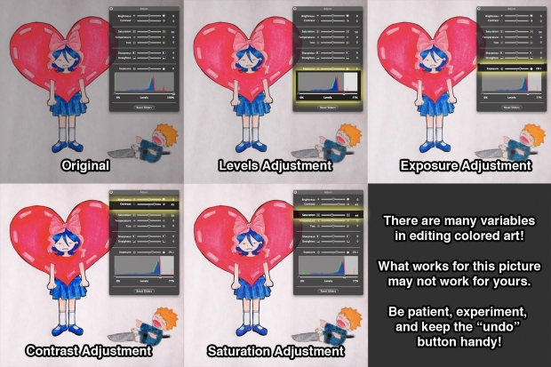 Editing colored art in iPhoto