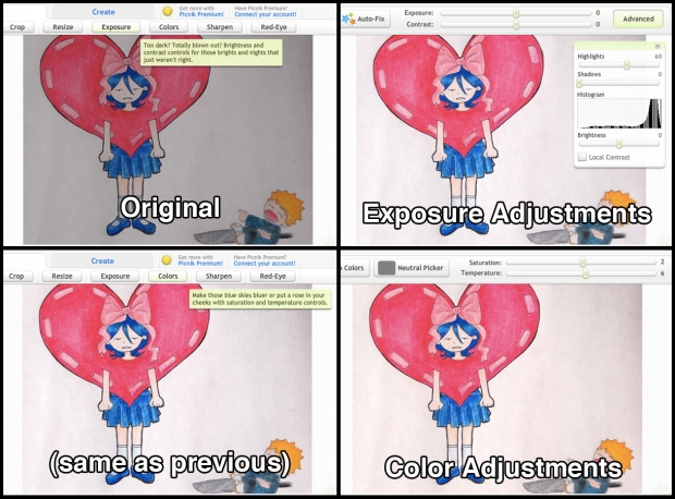 Editing colored artwork in Picnik