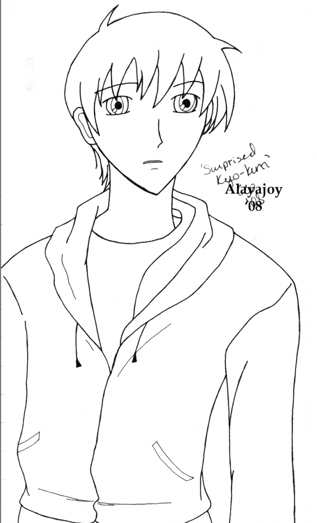 Suprised Kyo-kun Line art