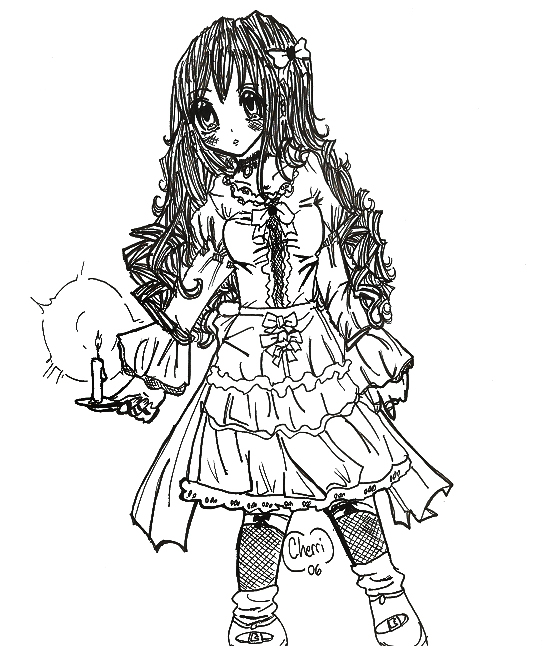 Candlelight Cherri ~ Lineart~