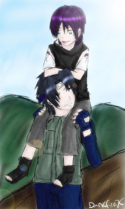 Sasuke And His Son Colored