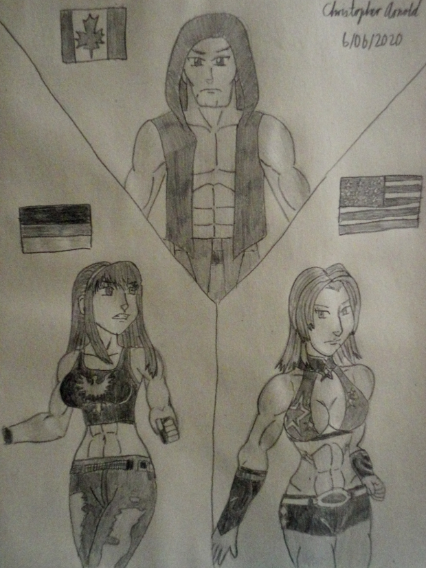 3 DOA Fighters Of Different Respective Nations