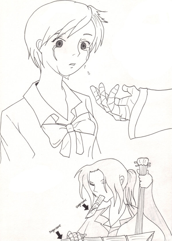 Saya and Hagi sugarcane love.