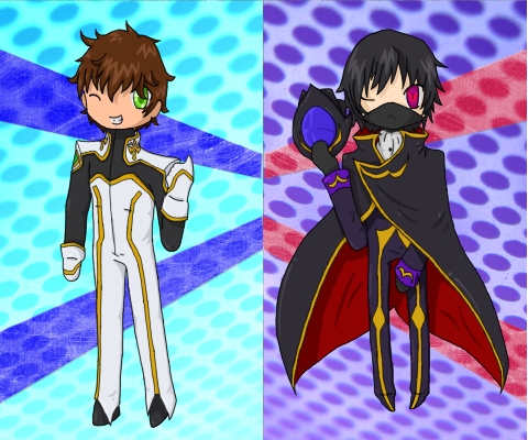 Chibi Suzaku and Lelouch