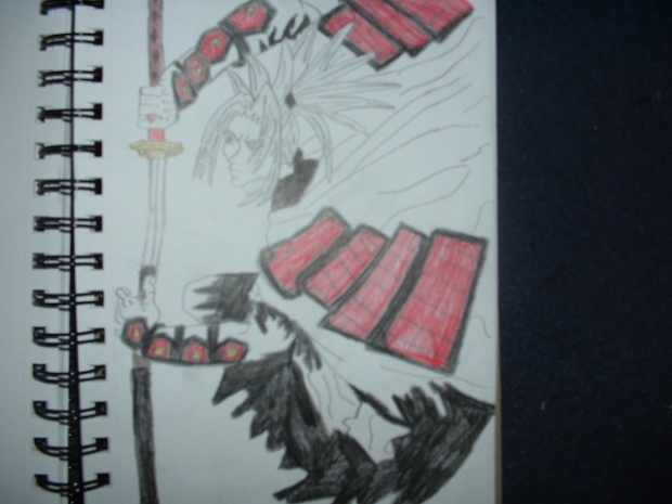 Amidamaru Drawing Hes Sword.