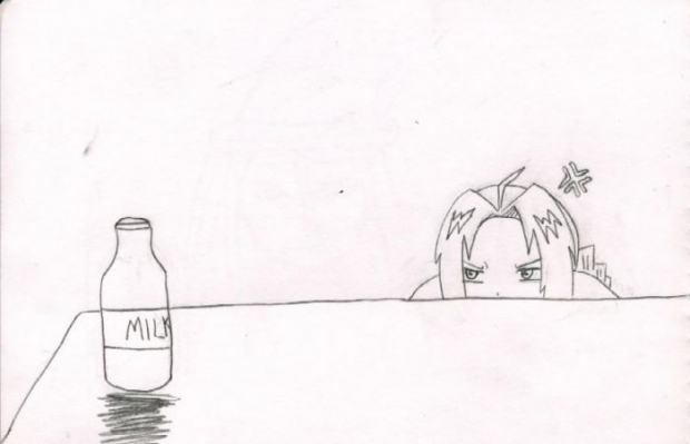 Ed Evil-eyeing A Glass Of Milk