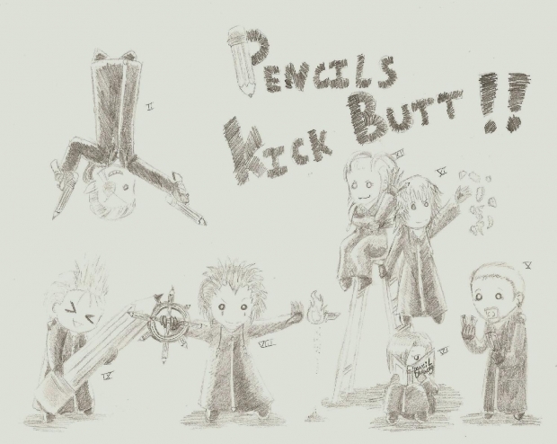 organization xiii pencil weapons