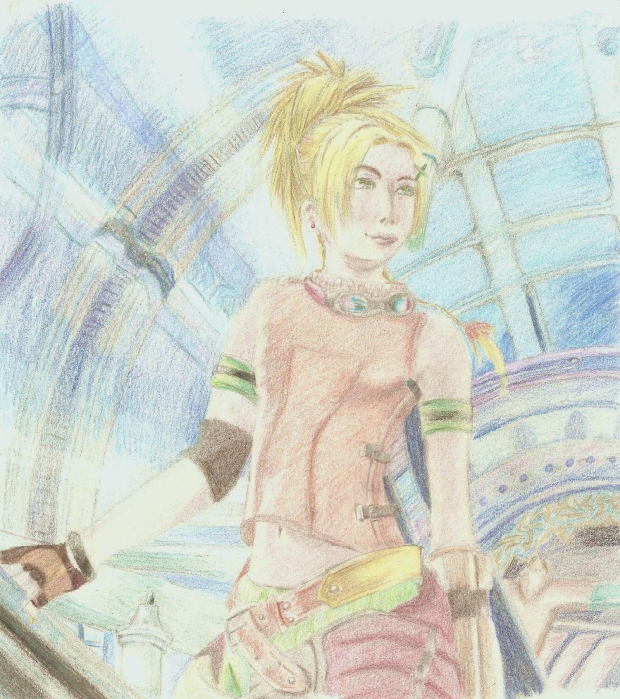 Rikku in colored pencils
