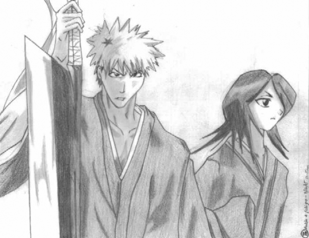 Robed Ichigo And Rukia