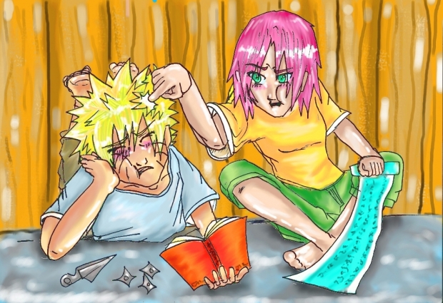 narusaku shippuden studying!