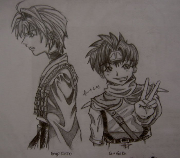 Sanzo And Goku Sketch