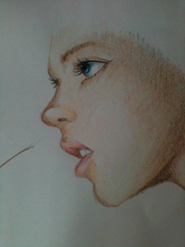 Crayon Drawing of a Girl