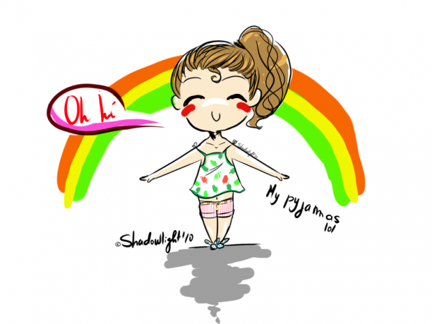 My pj's taste like rainbow ice-cream