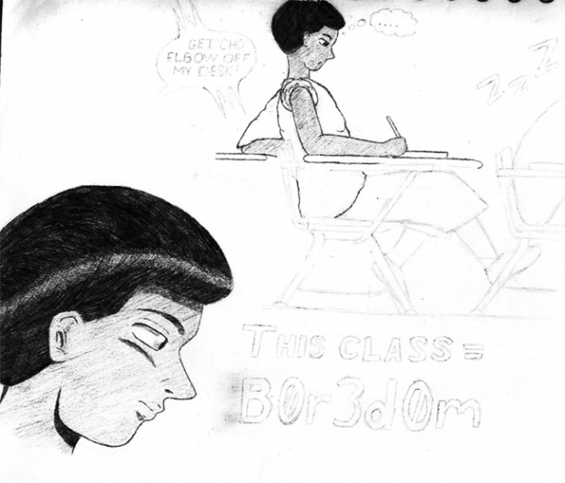 And Boredom = This Drawing