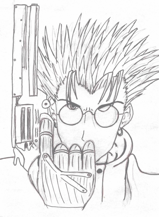 Vash with Gun- BW