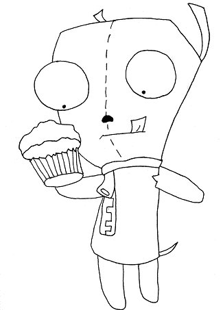 Gir With Cupcake B/W