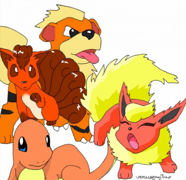 Gen 1 Fire Pokemon Colored