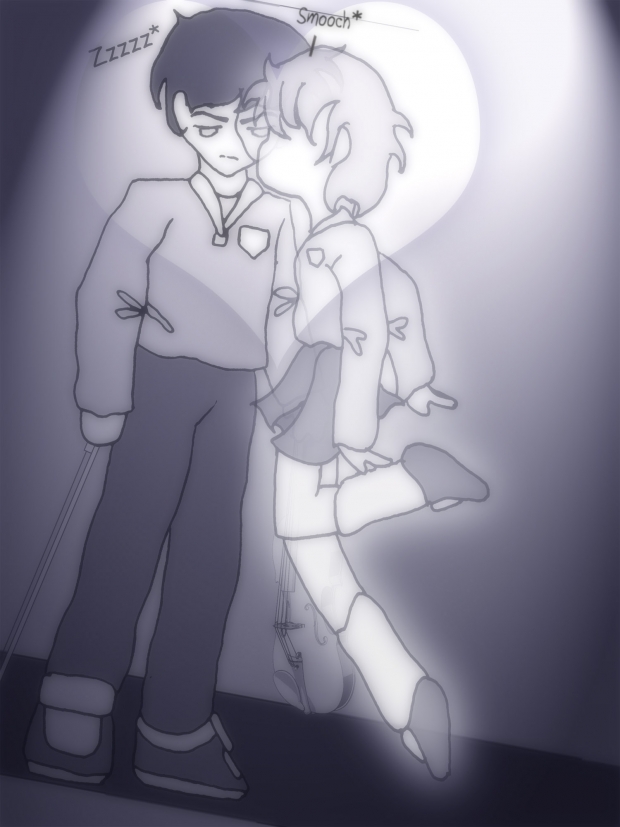 First Kiss with a heart (Ghost Photo)