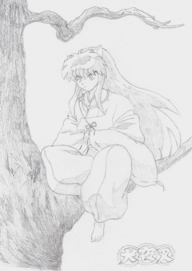 Inuyasha Sitting On Tree