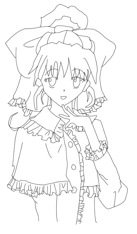 Costume Girl Line Art