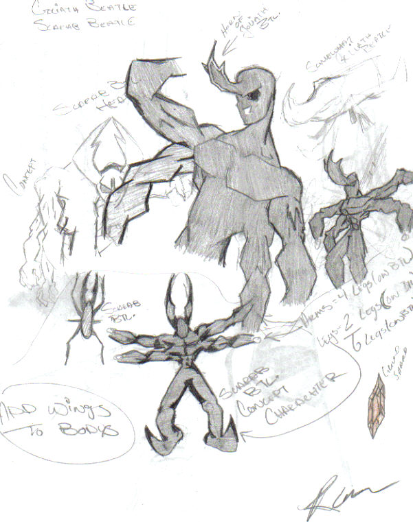 Goliath And Scarab Beetles