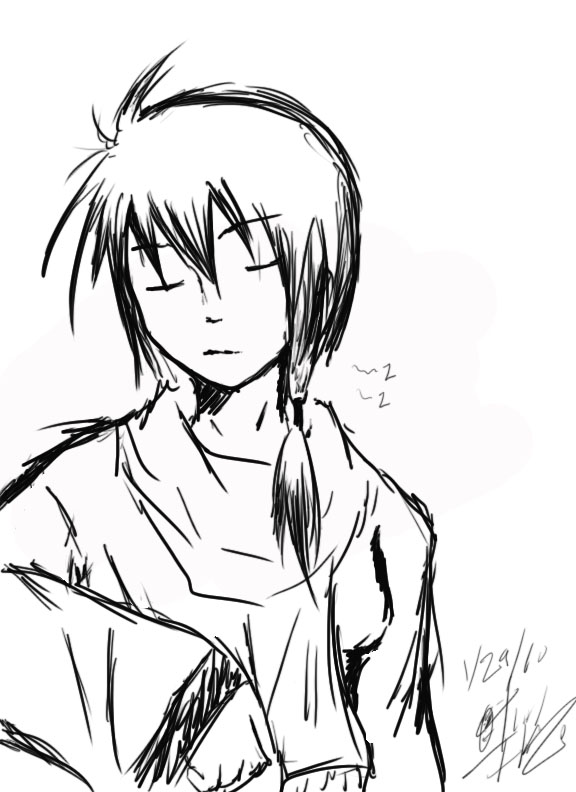 Photoshop sketch 6!! - sleeping