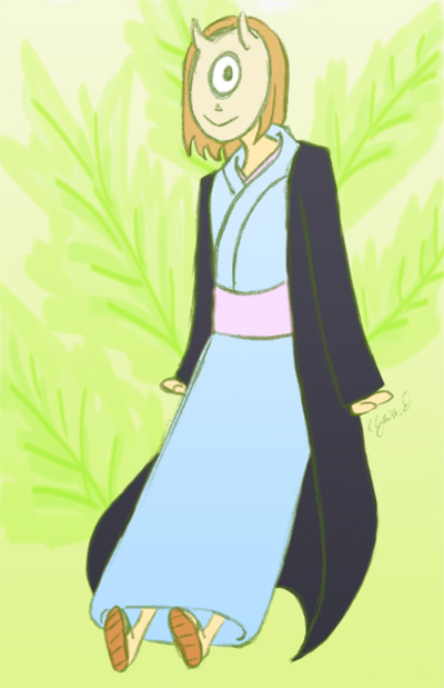 one eyed, two horned, flying--