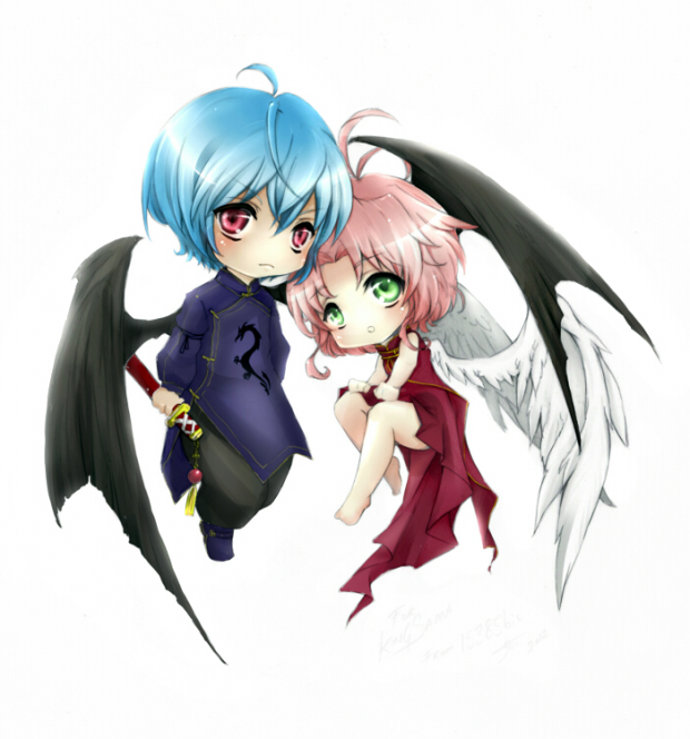 wing and heart chibi