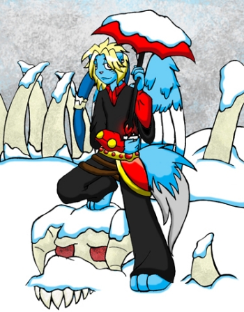 Cyrus And A Deformed Dragon Skull.