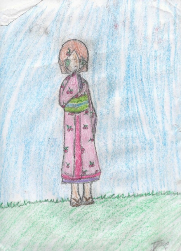Little H-chan In A Cherry Kimono