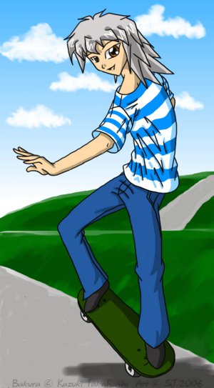 Skateboarding Bakura