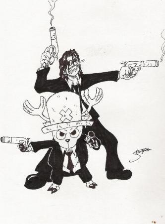 Pulp Fiction-like Usopp & Chopper