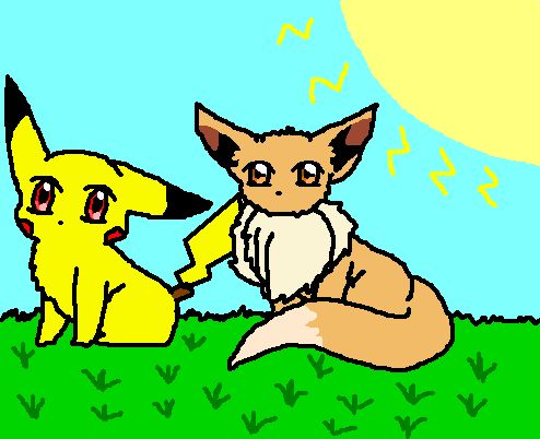 Pikachu And Eevee Chibi