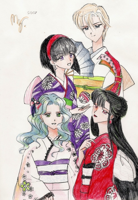 Outer Senshi In Kimono!