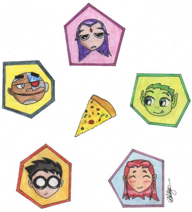 Teen Titans Circle Of Pizza