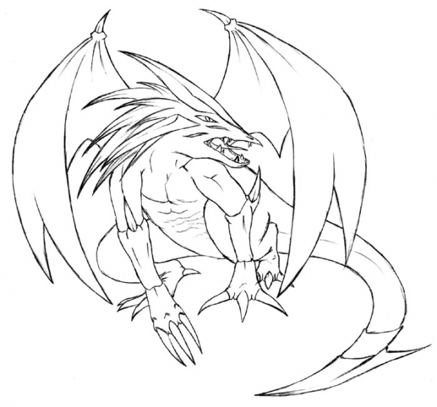 Tailblade Dragon Lineart