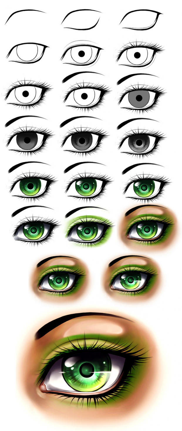 Girls eye step by step