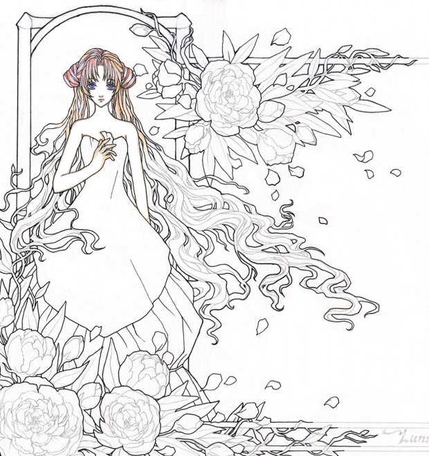 Lunar Flower Lineart