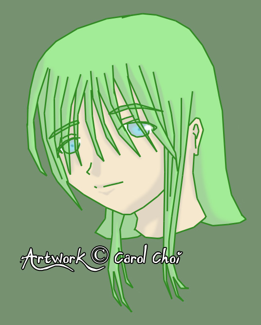 Girl In Green Colored