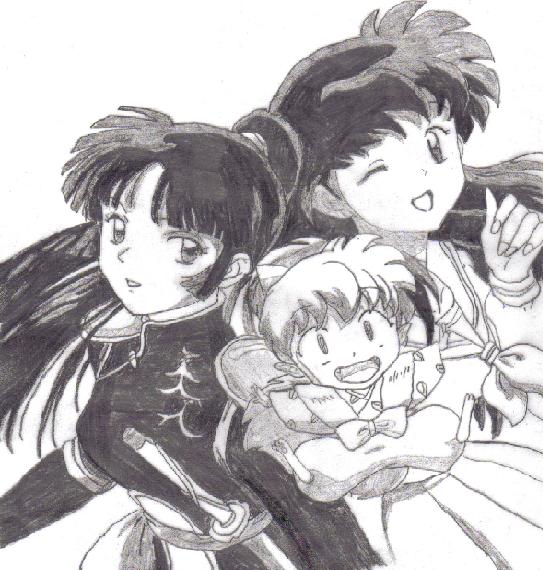 Sango, Shippo And Kagome